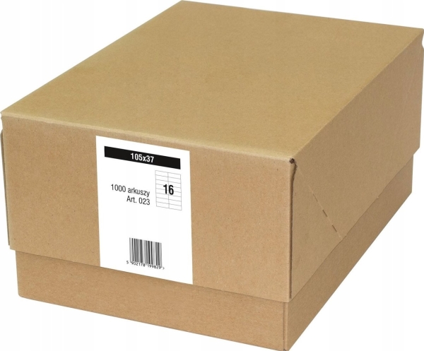 Selvklæbende etiketter EMERSON 105x37 mm 023 QCT (1000 ark á 16 stk) - hvide