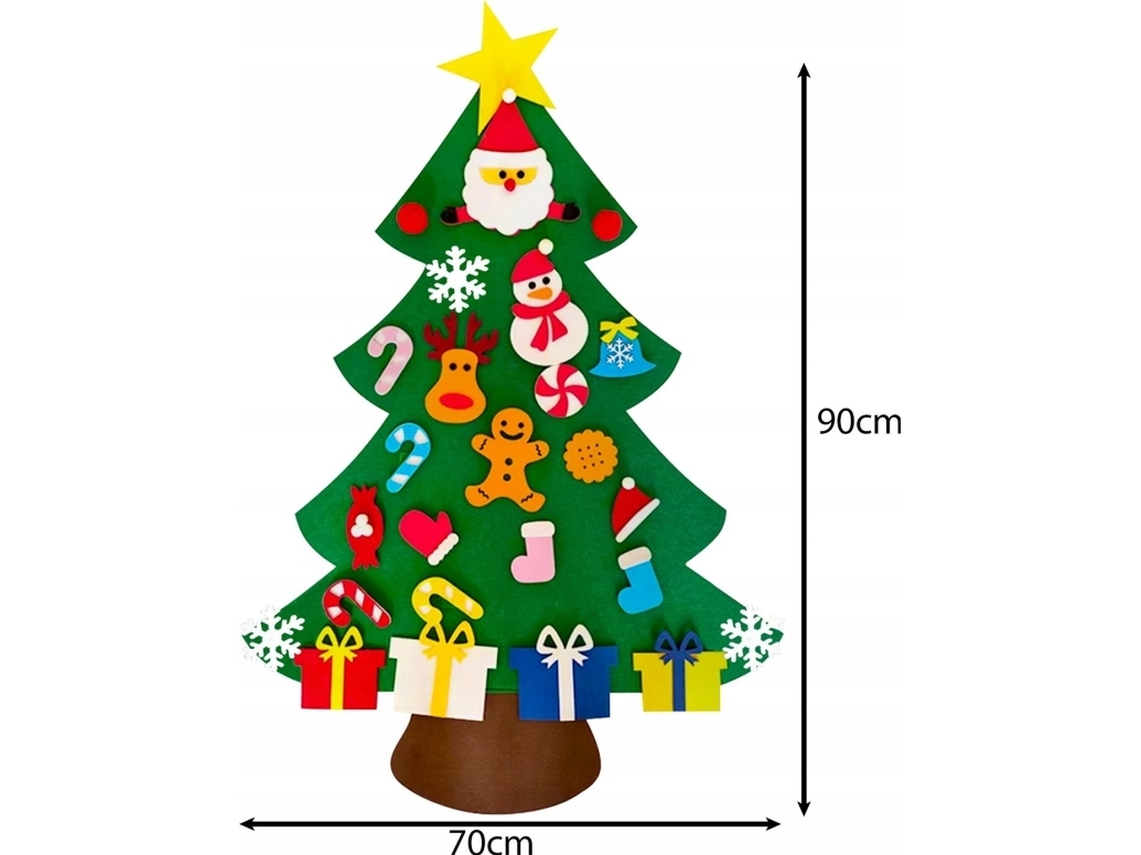 Jultree i filt med dekorationer 24856 | N - A | GameStuff