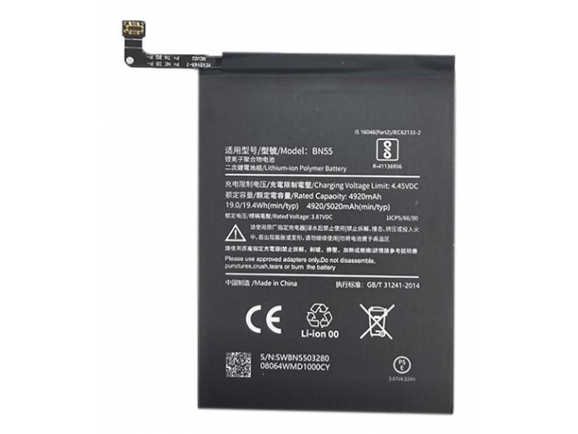 Extra Digital Sm220410 Batteri Xiaomi Redmi Note 9s Svart Litium Polymer Lipo 5020 Mah