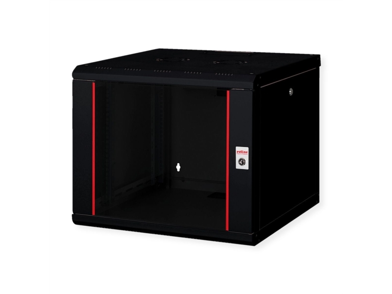 ROLINE 26.21.0173, Vægmonteret stativ, 9U, Nøglelås, Rack skinner, 12,2 kg, Sort