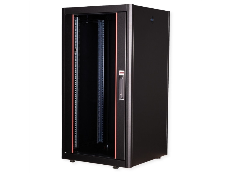 Roline 0200 Fritstående Reol 22u 600 Rack Skinner Justerbare Fødder