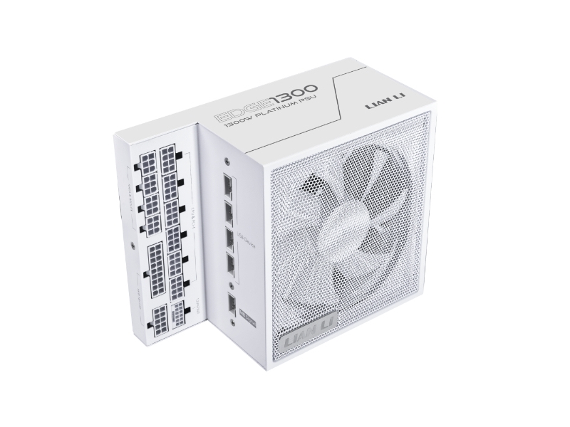 Lian Li Edge Eg1300 80 Plus Platinum-Oplader, Pcie 5.1, Atx 3.1 - 1300 Watt, Hvid
