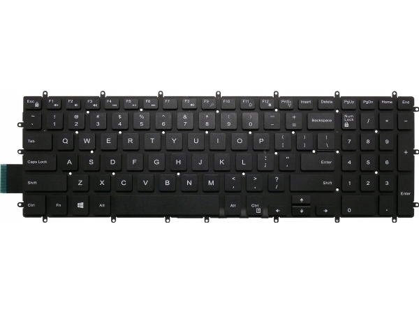 Dell Tangentbord Bakgrundsbelyst Amerikansk Engelska Rekonditionerad