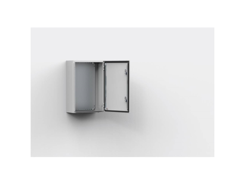 NVENT HOFFMAN Vægskab, 600x600x210, Skab 1-dørs, med montageplade, lakeret stål, IP66