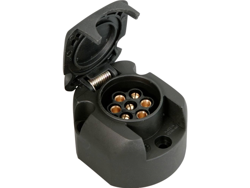 IWH biluttag för släpvagnskoppling, 7-polig belastbarhet: 20 A vid 12 V, slagtåligt hölje - 1 st (010207) | Bilvård & Biltillbehör - Transportutrustning - Släpvagn Utrustning | GameStuff