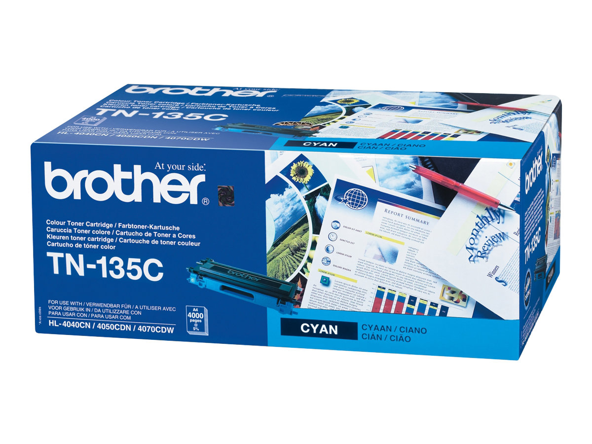 Brother Tn135c - Højtydende - Cyan - Original - Tonerpatron - For Brother Dcp-9042, Dcp-9045, Hl-4040, Hl-4050, Hl-4070, Mfc-9420, Mfc-9440, Mfc-9450