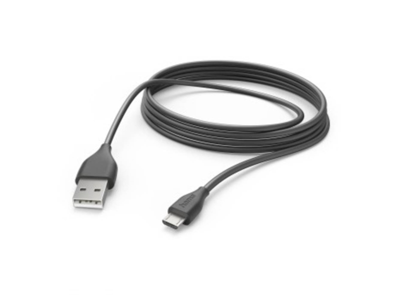 Hama 00201588, 3 M, Usb A, Micro-Usb B, Usb 2.0, 0,48 Gbit/Sek., Sort