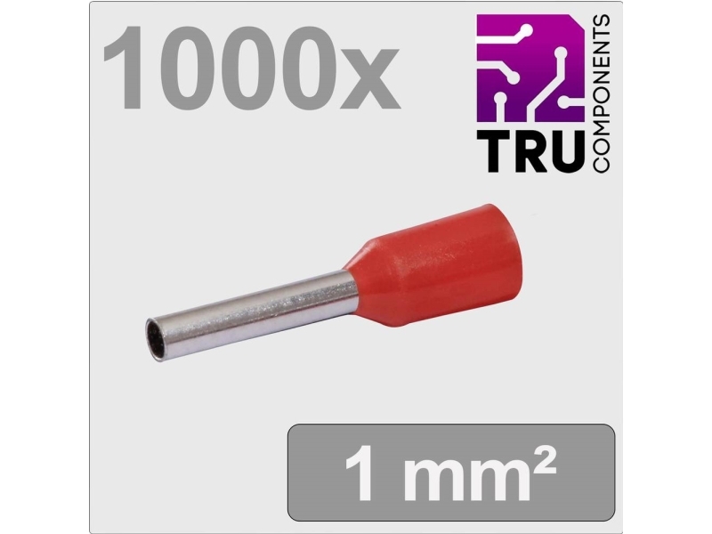 Tru Components Tc-13377200 Kabelschuhe 1 Mm² Teilisoliert Rot 1000 Stk