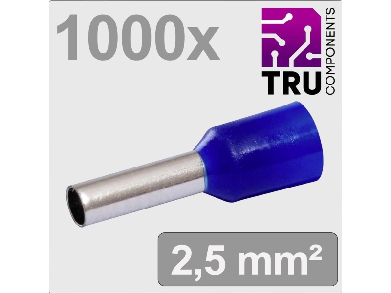 Tru Components Tc-13377208 Kabelschuhe 2,5 Mm² Teilisoliert Blau 1000 Stk