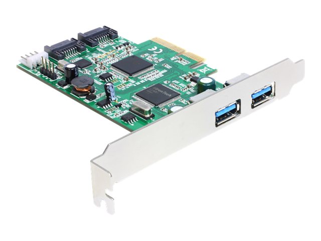 Delock Pci Express Karte &Gt 2 X Extern Usb 3.0, 2 X Intern Sata 6 Gb/S - Speicher/Usb3.0-Controller - Usb 3.0 / Sata 6Gb/S - 600 Mbps - Pcie 2.0 X4
