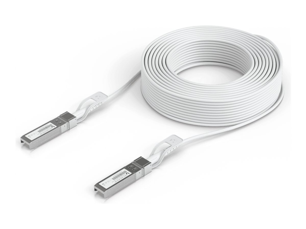 Ubiquiti UniFi - 25GBase-kabel til direkte påsætning - SFP28 (han) til SFP28 (han) - 30 m - 3 mm - hvid