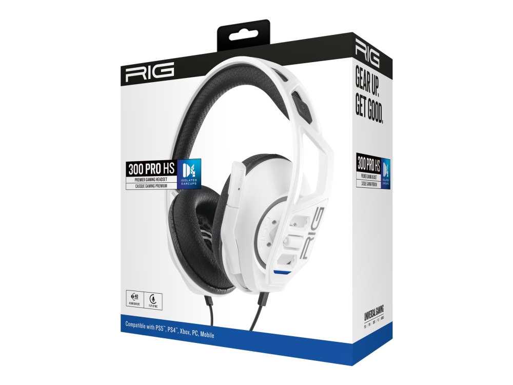 Rig 300 Pro Hs - Headset - Fuld Størrelse - Kablet - 3,5 Mm Jackstik - Støjisolerende - Hvid - For Sony Playstation 4, Sony Playstation 5
