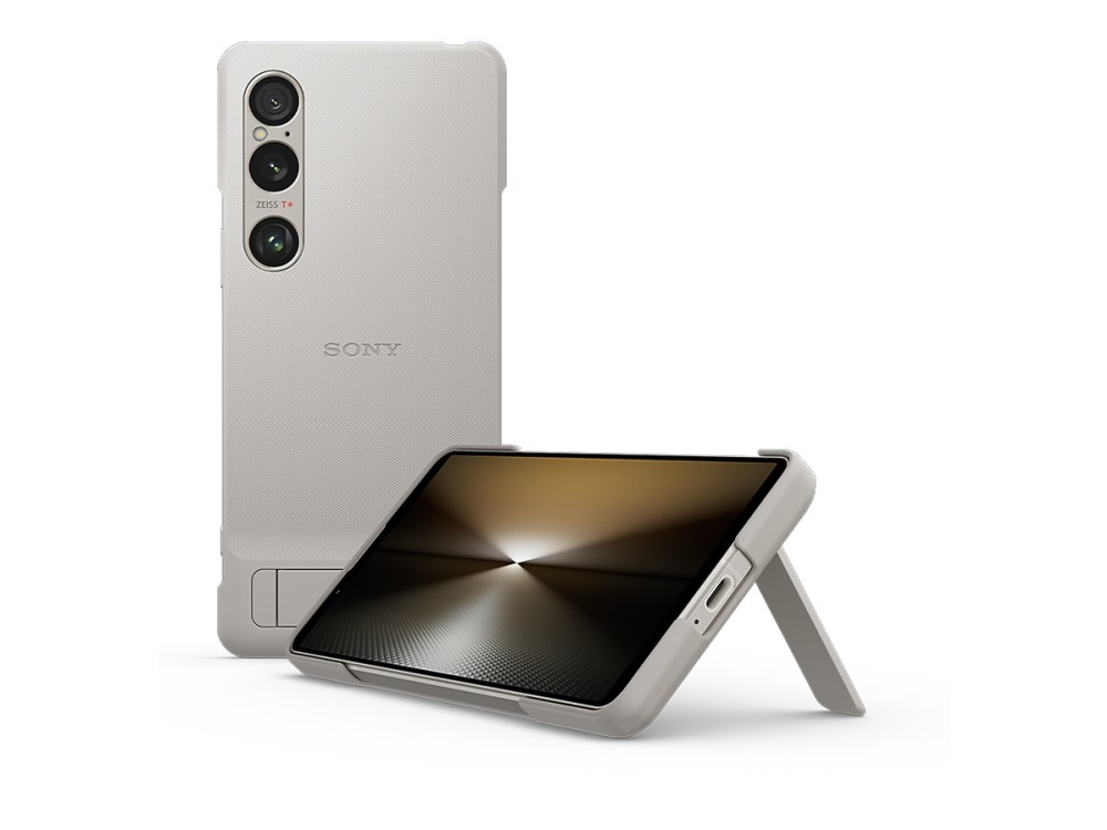 Sony Style Cover Xqz Cbec Baksidesskydd För Mobiltelefon Med Stöd Och Ringrem Polykarbonat Polyuretan Silverplatina För Xperia 1 Vi