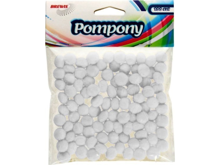 BREWIS Pompoms POM17 1 cm vit 100 st | N - A | GameStuff