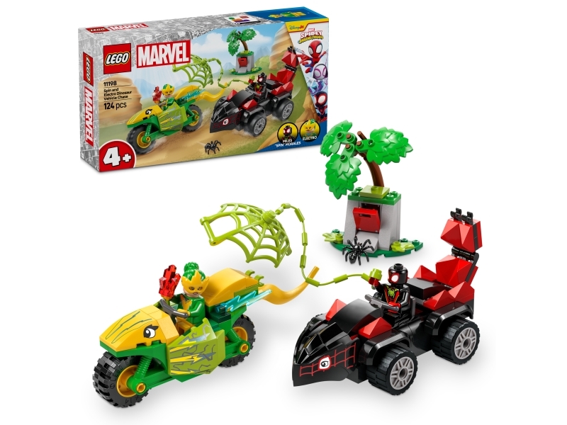 LEGO ® Marvel - Spin og Electros Jagt i Dinosaurkøretøjer 11198 -