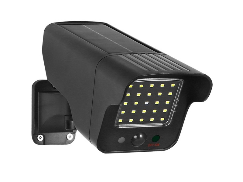 Maclean Sol1803s Dummy-Kamera, Solcelle, Blinkende Led, Bevægelsessensor, Led-Belysning, Gratis Klistermærke
