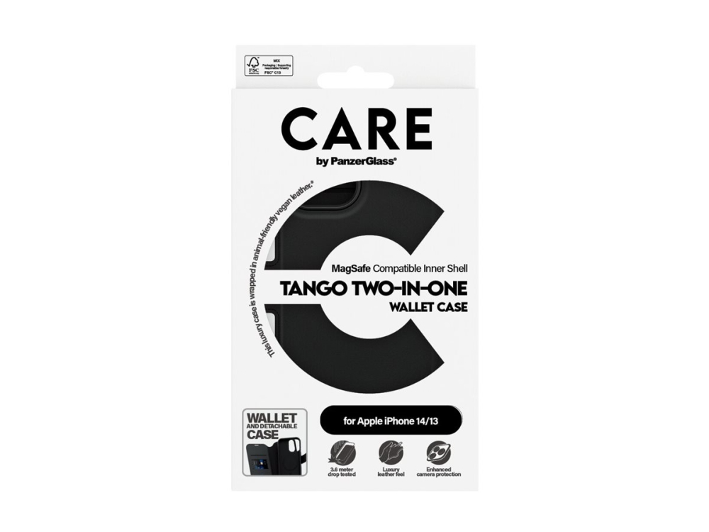 Care By Panzerglass Tango - Flipomslag Til Mobiltelefon - 2-In-1 Wallet - Termoplastisk Polyuretan (Tpu), Polyuretan (Pu) - For Apple Iphone 14
