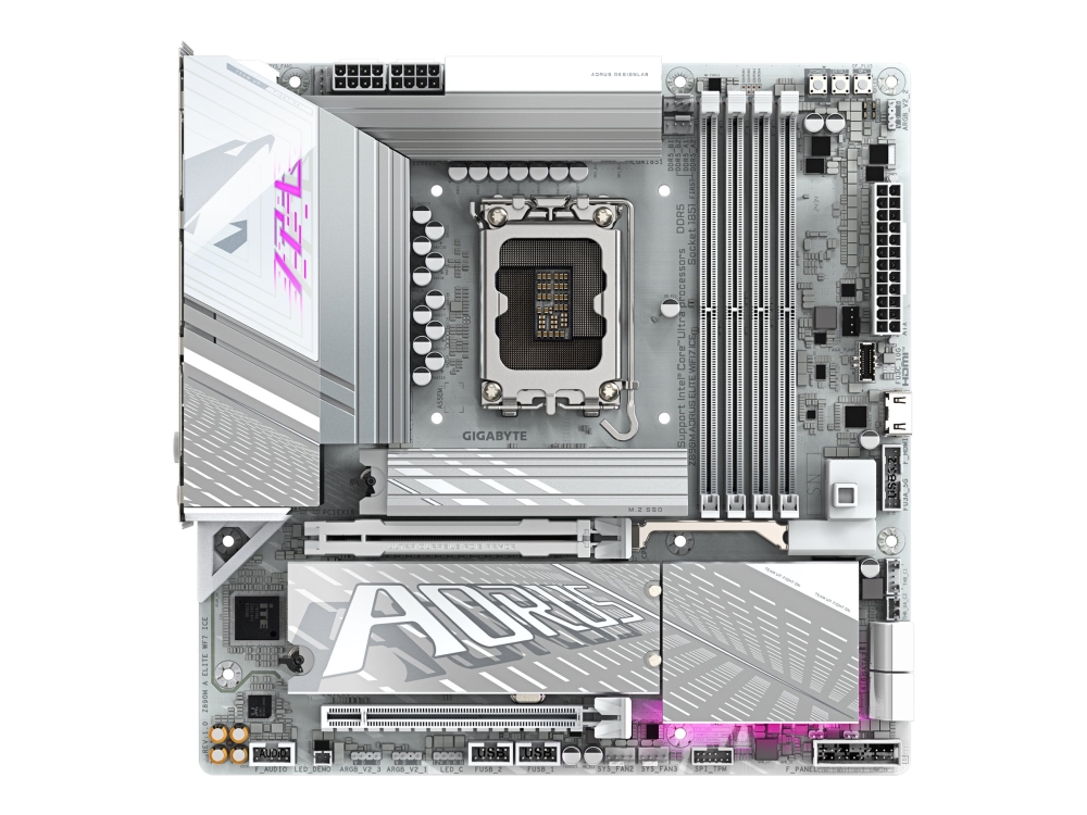 Z890M AORUS ELITE WIFI7 ICE Hovedkort - Intel Z890 - Intel LGA1851 socket - DDR5 RAM - Micro-ATX