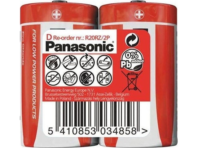 Panasonic Batterien / Akkus Foto &Lt&Lt&Lt&Lt Panasonic-Digitalkameras, Panasonic R20rz Batterien | 2 Stück | Schrumpfpack (R20rz/2P) - C0005049