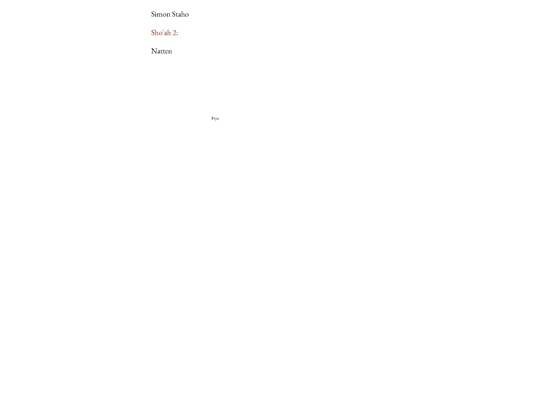 Sho'ah 2: Natten | Simon Staho