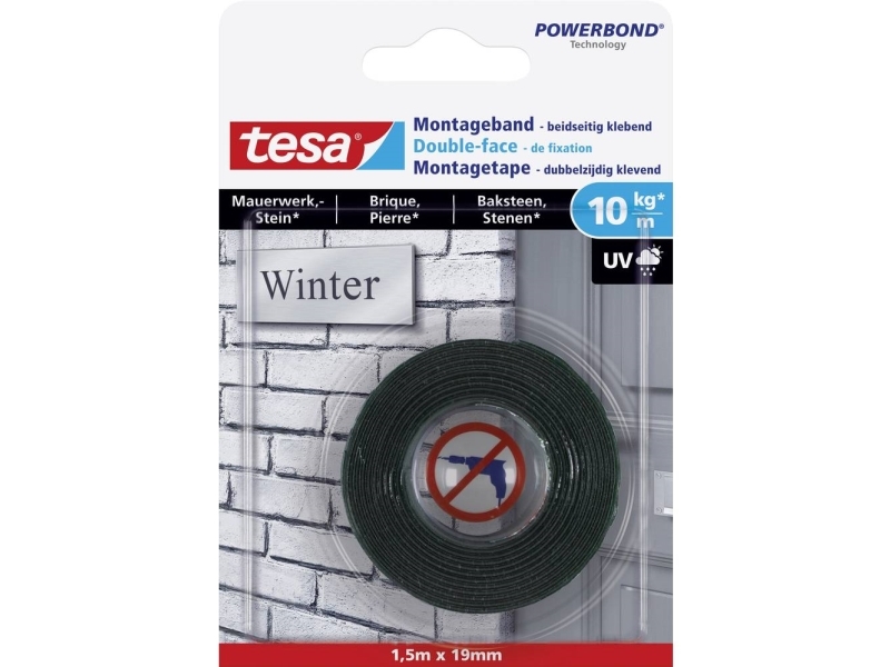 Tesa 77748-00000-05, Støbetape, Gennemsigtig, Hvid, 1,5 M, Indendørs, 0,1 Kg/Cm, 6 Kg