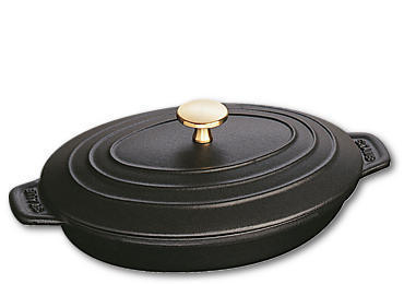 Staub Hot plate, Oval, Gjutjärn, Svart, 1 l, 230 mm, 170 mm | Köksutrustning - Grytor & pannor - Grytset | GameStuff
