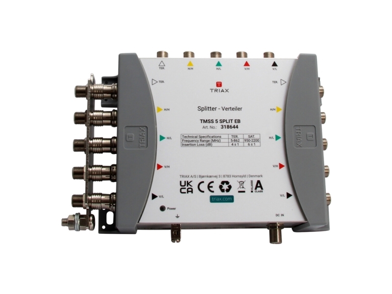 Triax 318644, 5 Eingänge, 10 Ausgänge, 950 - 2200 Mhz, 5 - 862 Mhz, 10 Ma, -20 - 55 °C