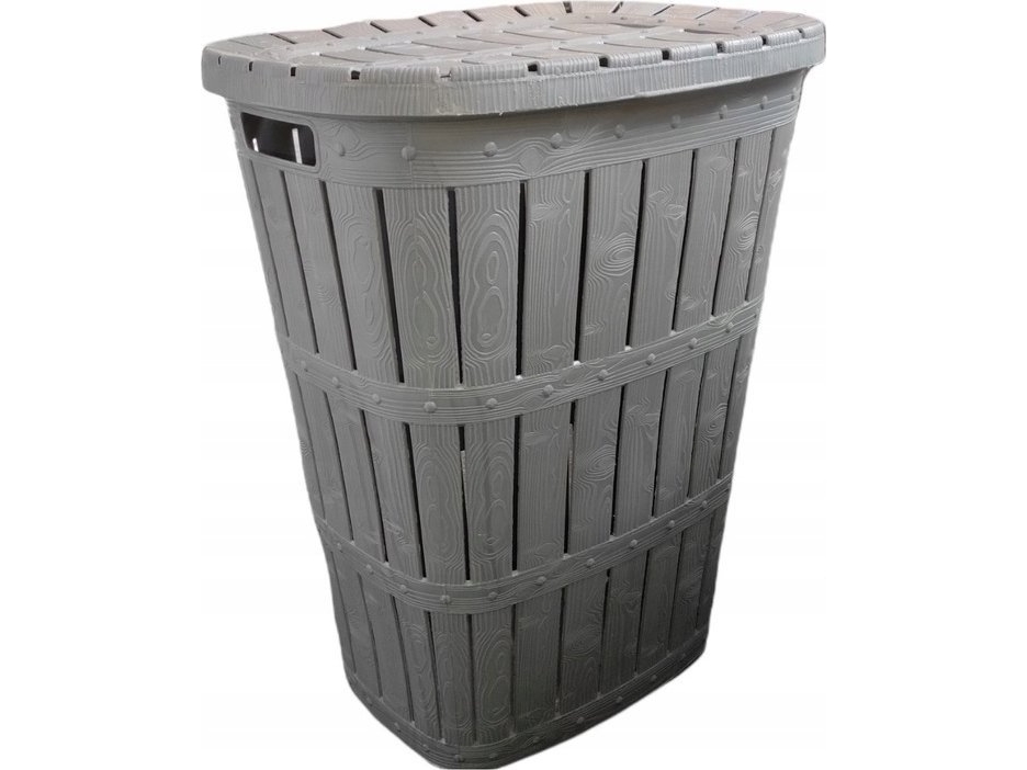 Katex Wäschekorb 55 L Wood - Grau
