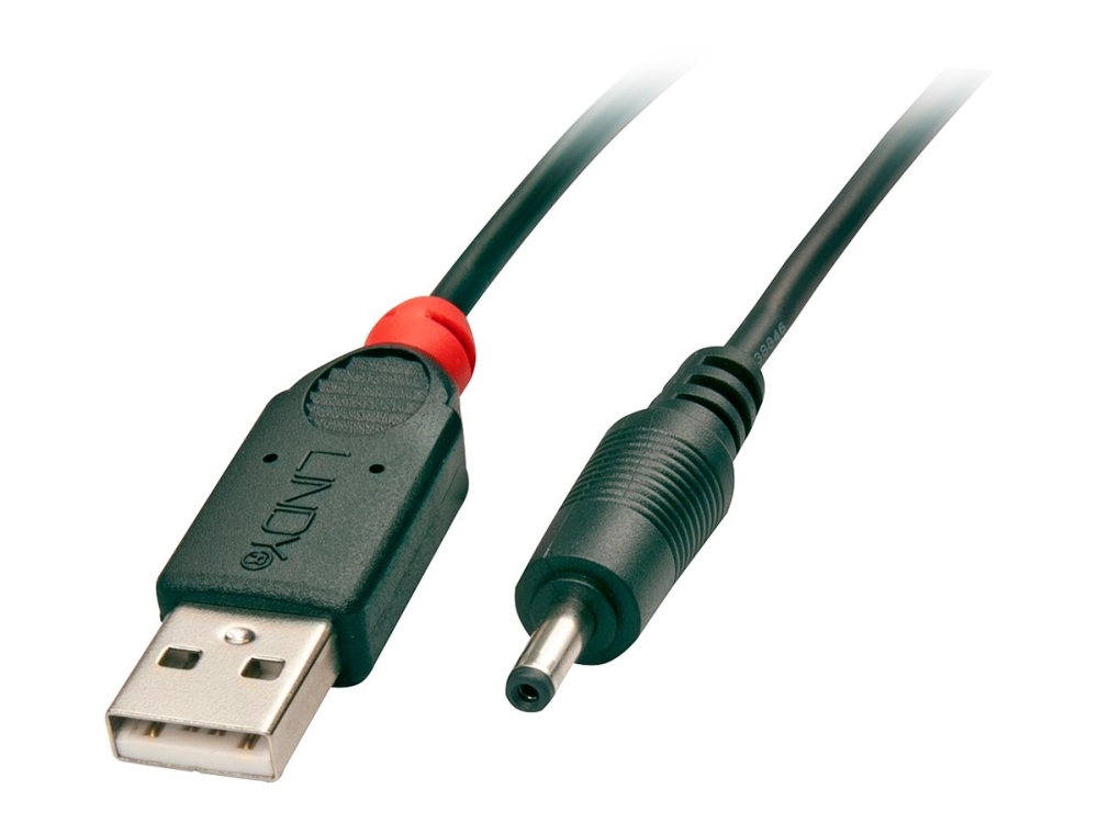 Lindy - USB strømkabel - DC jackstik 3,5 x 1,35 mm han til USB (kun strøm) han - 1.5 m - sort