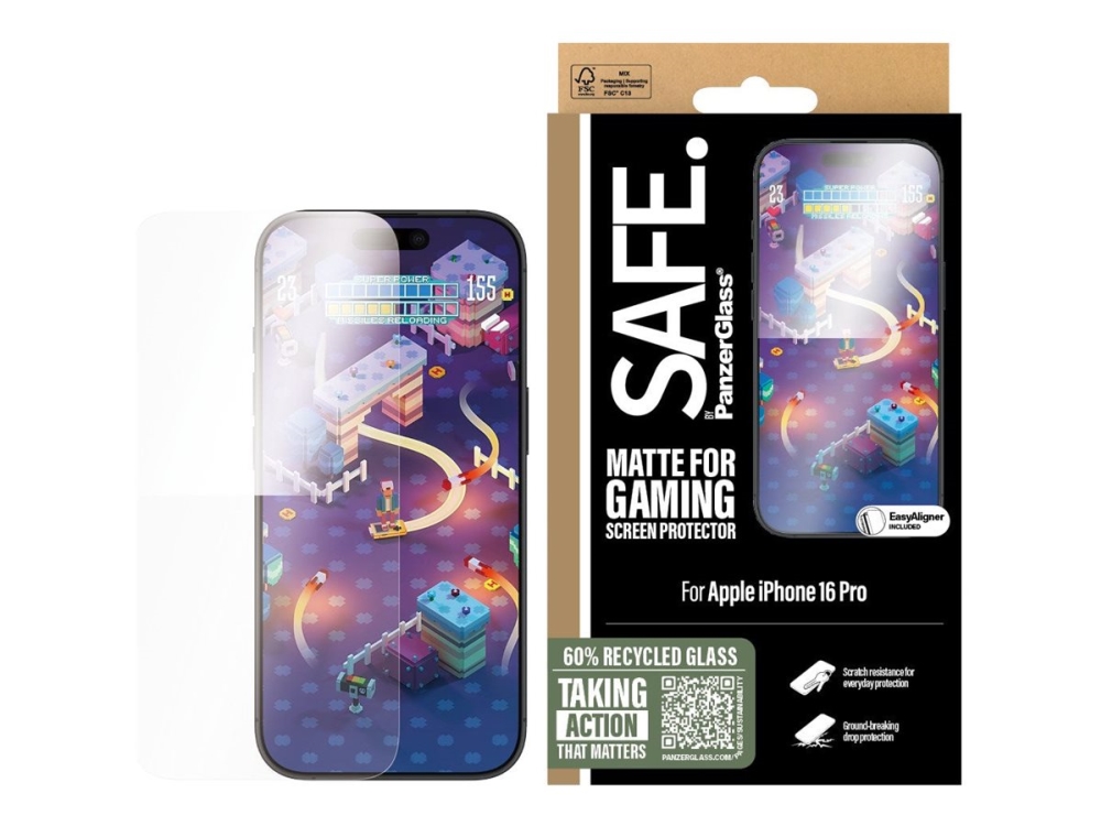 Panzerglass Safe. By Gaming Displayschutz Iphone 16 Pro | Ultra-Wide Fit, Apple, Apple - Iphone 16 Pro, Trockene Anwendung, Kratzresistent, Schockr