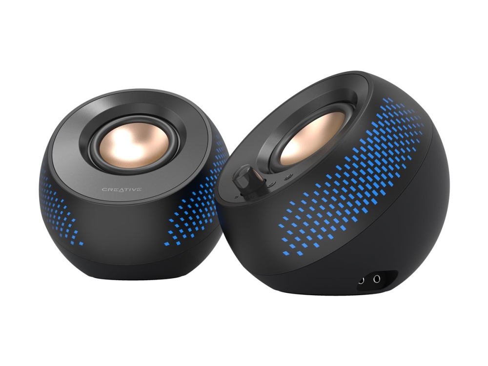 Creative Pebble X Högtalare För Persondator 2.0 Kanals Trådlös Bluetooth 15 Watt Total Svart