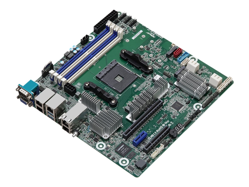 Asrock X570d4u-2L2t/Bcm, Amd, Stik Am4, Amd Ryzen 3, Amd Ryzen 5, Ddr4-Sdram, 32 Gb, Dimm