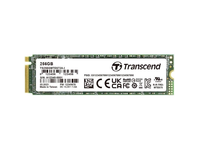 Transcend 256 Gb Intern Pcie Ssd M.2 Pcie Nvme Ts256gmte672ai-Vs1