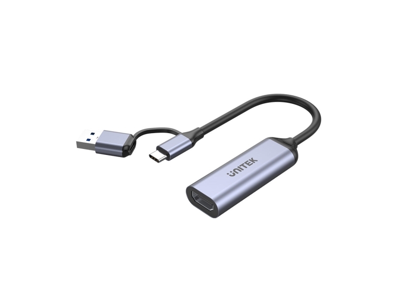 Unitek V1167a, Usb Type-A/Usb Type-C, Hdmi, Männlich, Weiblich, Gerade, Gerade
