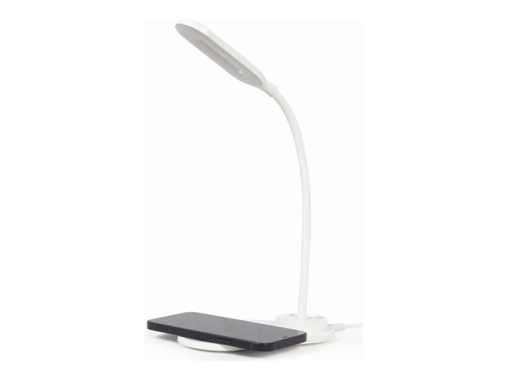 Gembird - Desk lamp with wireless charger - LED - 15.3 W - kølig hvid/varm hvid/naturligt hvidt lys - 2893-7072 K - hvid