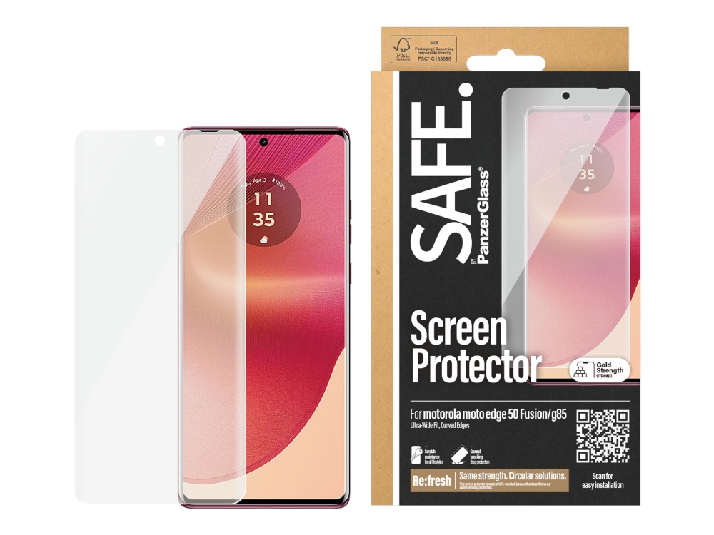 SAFE. by PanzerGlass - Skærmbeskytter for mobiltelefon - ultrabred pasform - glas - for Motorola Edge 50 Fusion  Moto G85