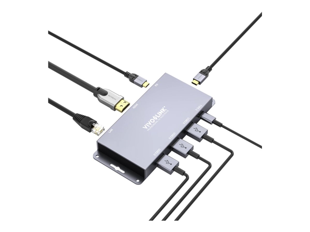 Vivolink Hub For Conference System 3 X Usb C 1 X 10 Gigabit Ethernet 2 X Usb A 3.2 Gen 1 1 X Hdmi Desktop Overflademonterbar