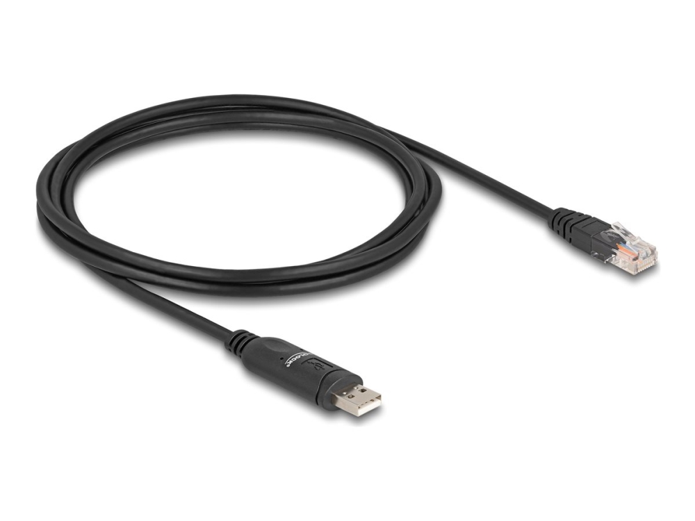 Delock - Seriel Rs-232 Adapter - Usb (Han) Til Rj-45 (Han) - 1.8 M - Usb / Usb 2.0 / Eia-232 - Sort