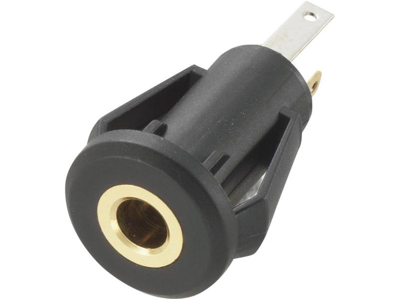 Tru Components 718587 Jack-Stik 3,5 Mm Tilslutning, Indbygning Lodret Poltal: 3 Stereo Sort 1 Stk