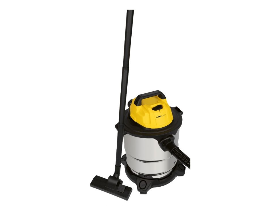 Clatronic BS1313, 1200 W, Tromle vakuum, Tør&våd, Poseløs, 20 L, Sort, Gul