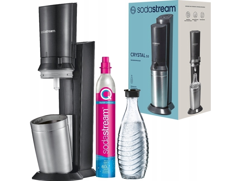 SodaStream Crystal 3.0, Metal, Rustfrit stål, Sort, SodaStream 60 L PINK, 155 mm, 260 mm, 440 mm