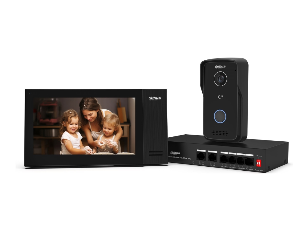 Dahua Ip Series Dhi-Vto2111d-P-S3 - Video Intercom Kit - Ip Dørtelefonstation Med Monitor - Med Kamera - Kablet - 10/100 Ethernet - Sort