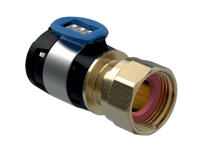 Geberit FlowFit övergång med överströmning: CuZn21Si3P, d=25mm, di=15mm, G=3/4 | VVS Artiklar - Rör & Kopplingar - Alupex rör och rördelar | GameStuff