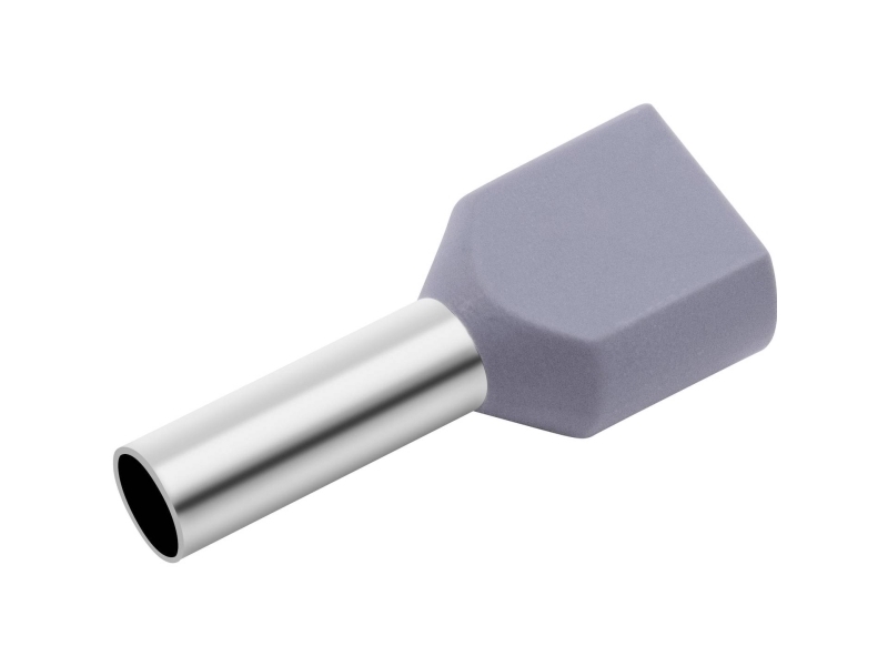 Tru Components T1906c157 Tvillingekabelsko 4 Mm² Delvist Isoleret Grå 50 Stk