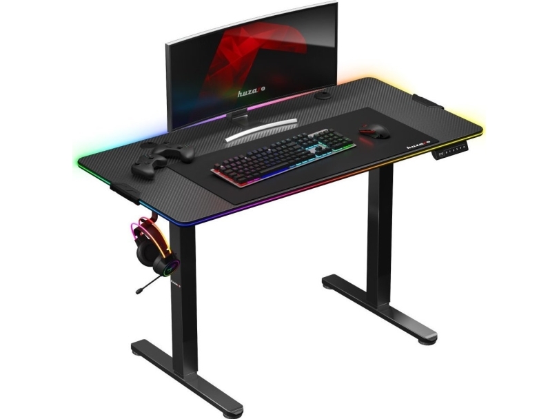 Biurko Huzaro Hero 8.2 RGB svart 120 cmx60 cm | Skrivbord för kontor | GameStuff