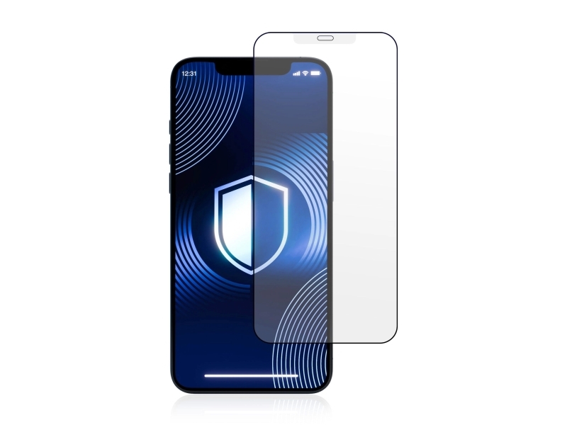 3Mk Hardglass Matt Max, Apple, Iphone 12 / Iphone 12 Pro, Slagbestandig, Reflekterende, Sort, Transparent, 1 Stk