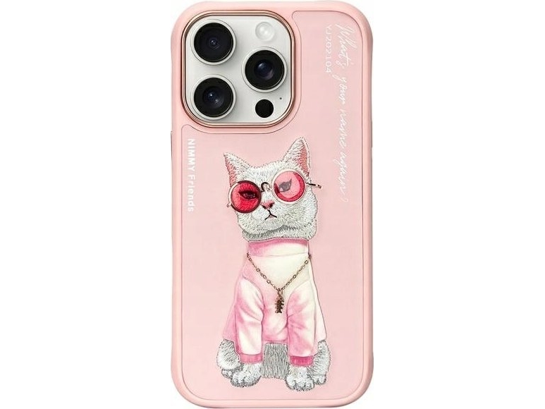 Nimmy Apple Iphone 16 Pro Max 6.9" Dėklas Telefonui Rožinės Spalvos Glasses Cool Cat