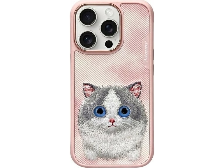 Nimmy Apple Iphone 16 Pro Max 6.9 Dėklas Telefonui Rožinės Spalvos Big Eyed Pet 2.0 Cat