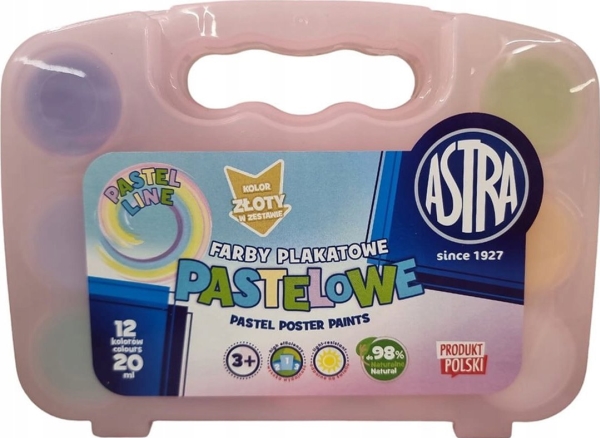 Astra Pastel Poster Paints 12 Colors X 20 Ml - Jm Case 301123003