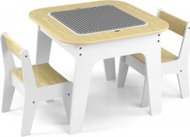 Milly Mally Olaf blocks Möbelset – Tisch und zwei Stühle weiß